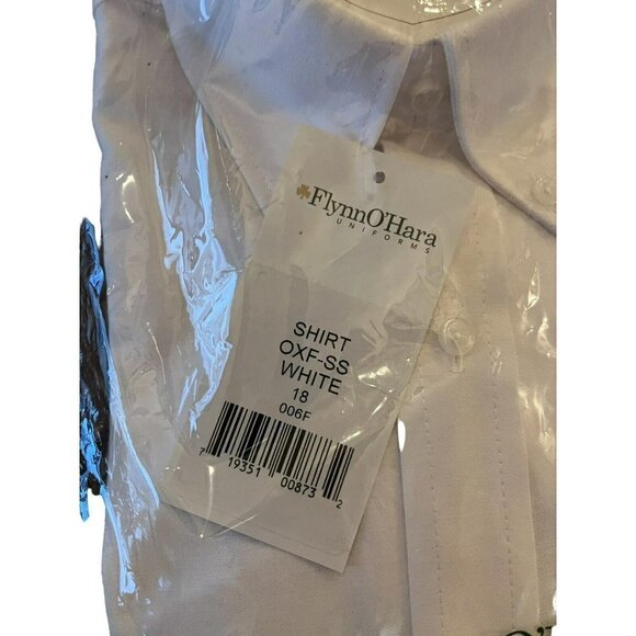 Flynn O'Hara Button Down Shirt Mens Size 18 white Sleeve Oxford NWT - Picture 3 of 4